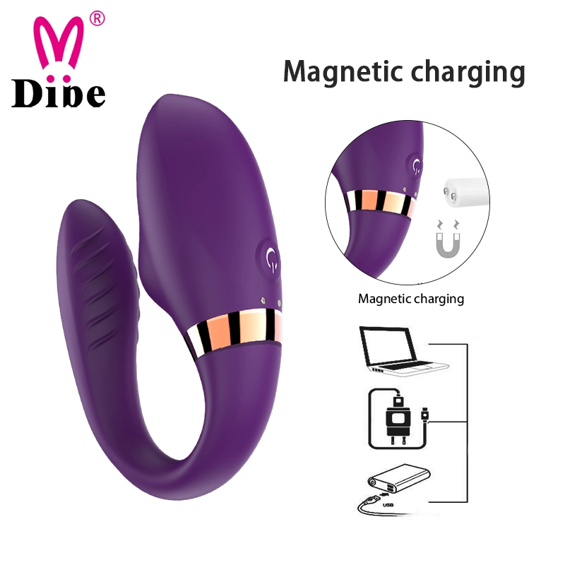 Télécommande sans fil rouge rose mignon vibrant Double Vibration Chauffage de l'oeuf vibrateur lapin femelle sex toy en silicone