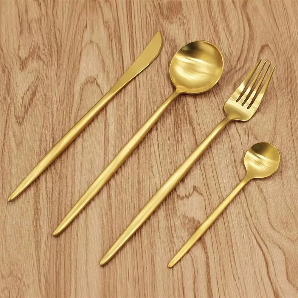 High quality/High cost performance Stainless Steel Golden Cutlery Set for Wedding