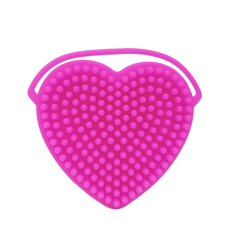 Silicone Heart-Shaped Peach Heart Double-Sided Massage Cleansing Brush for Adult Face Wash Bath