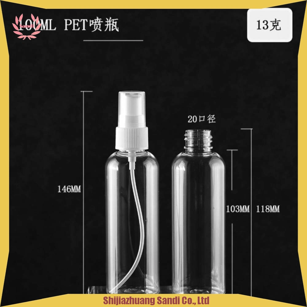 100ml Clear Pet Plastic Spray Bottle for Household Cleaning