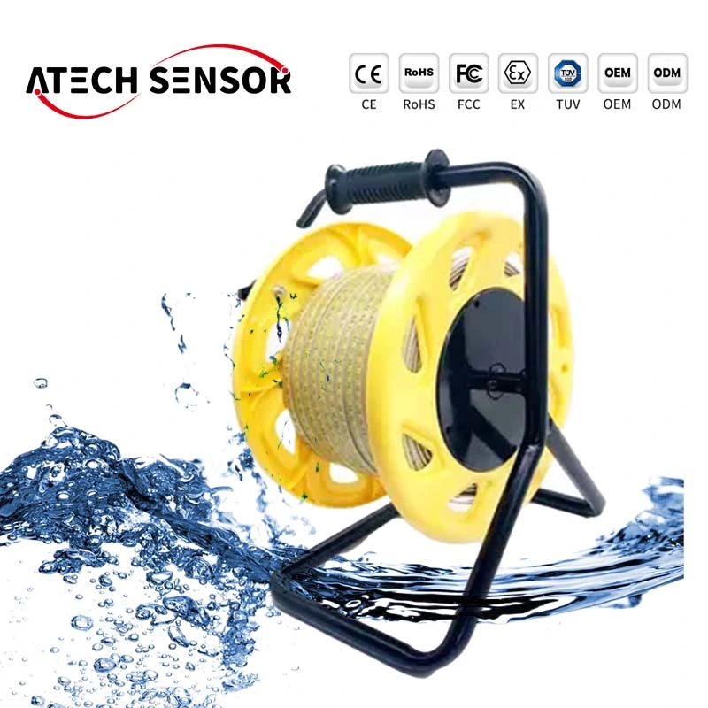 Atech Portable 50m 100m 300m Stahl Lineal unterirdischer Wasserstand Anzeige Stahlband Wasserstandsanzeige