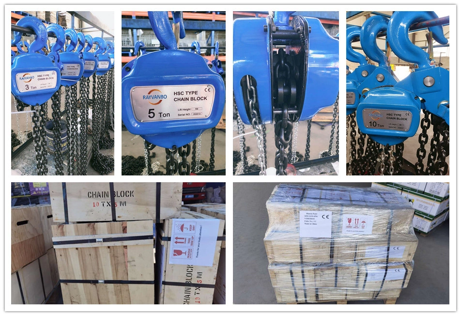 Construction Work 1 Ton 2 Ton 3 Ton 5 Ton Manual Chain Block with G80 Lifting Chain Hsc Hand Chain Hoist