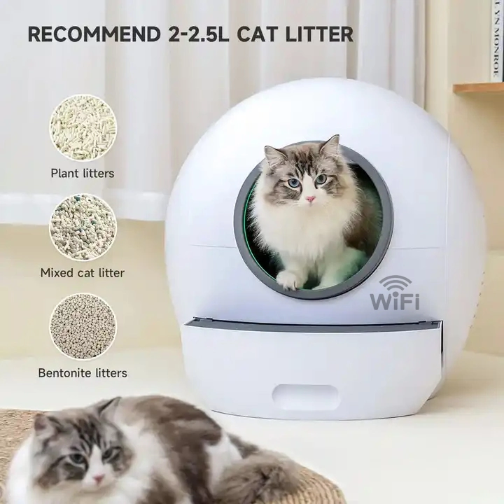 Esterilización inteligente Salud desinfección Limpieza automática Caja de bandejas de basura Cat Smart WiFi Control aplicación de teléfono indicador de sensor automático remoto Cat Caja de basura