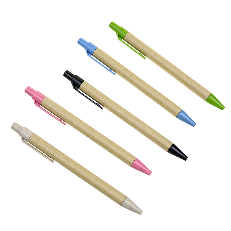 New Design Eco-Friendly Kraft Paper Pen with Custom Logo Printed