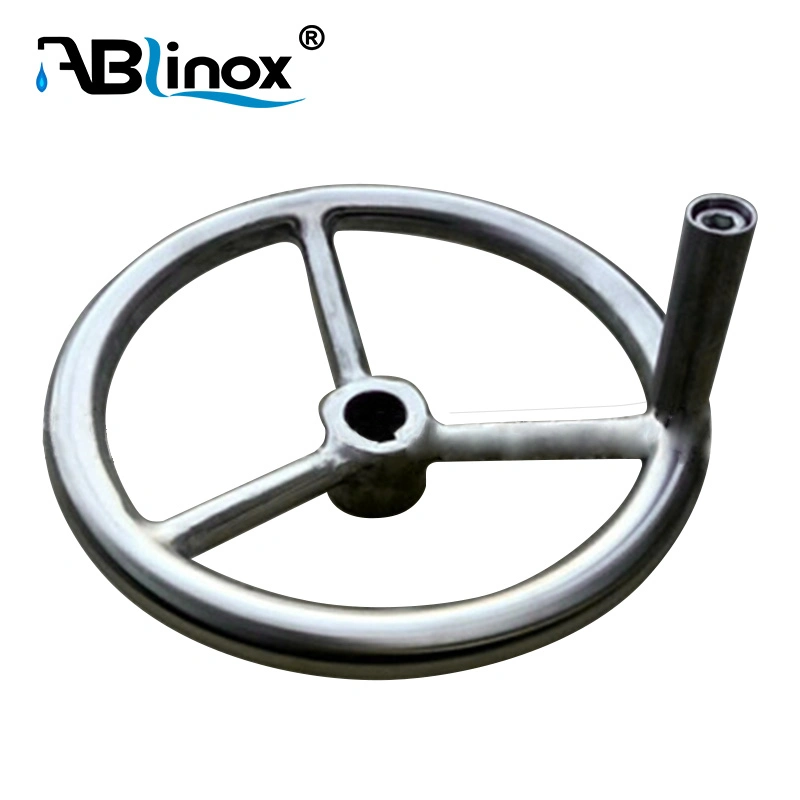 Stainless Steel Boat Fittings 3 Spokes Boat Steering Wheel Marine Hardware Casting Parts with Turning Knob