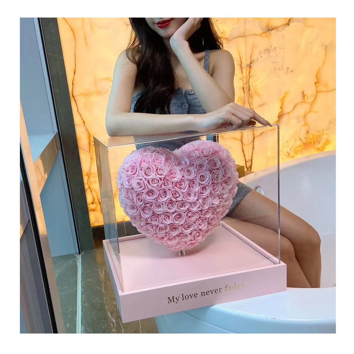 New Idea Valentine's Day Gift 2023luxury Gift Heart-Shaped Preserved Rose Gift Cheap Christmas House Decorations Gift