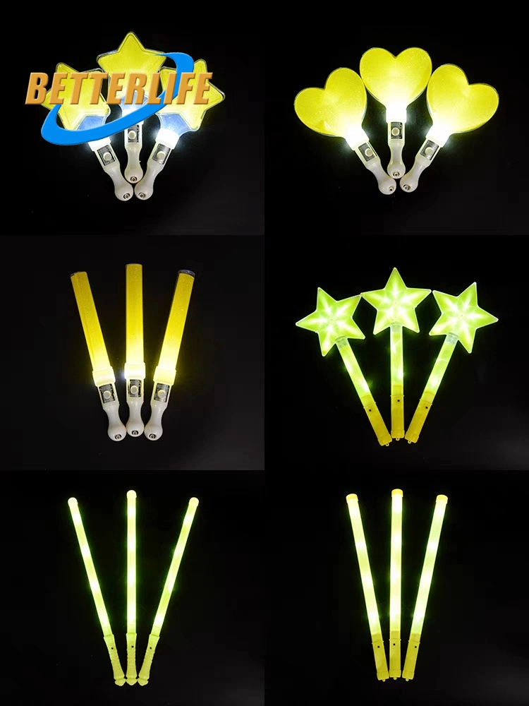 Factory Wholesale up Foam Cotton White Figure Logo Makeup Clips Candy Glowing Color Sponge Glitter Kids Gift for KTV Bar Concert Party LED Glow Lights Stick