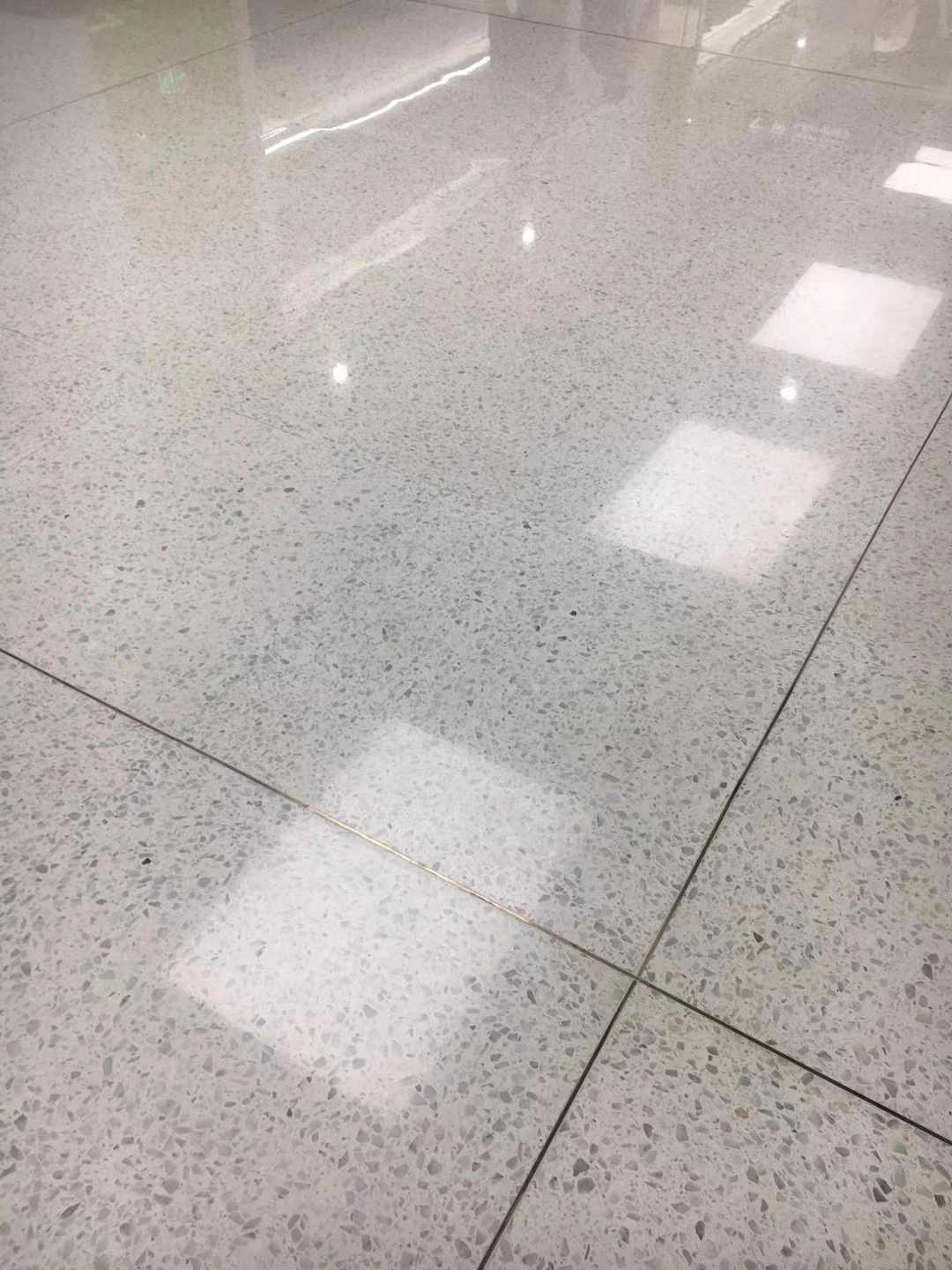 400X400 Cheap Terrazzo Concrete Look Charcoal Color Glazed Matt Surface Rustic Tiles for Floor and Wall