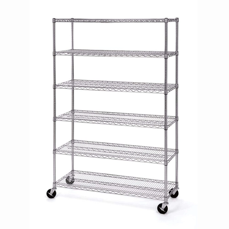 China Wholesale Price Hospital Furniture Silver Type Multilayer Moveable Stainless Steel Shelf Metal Shelves