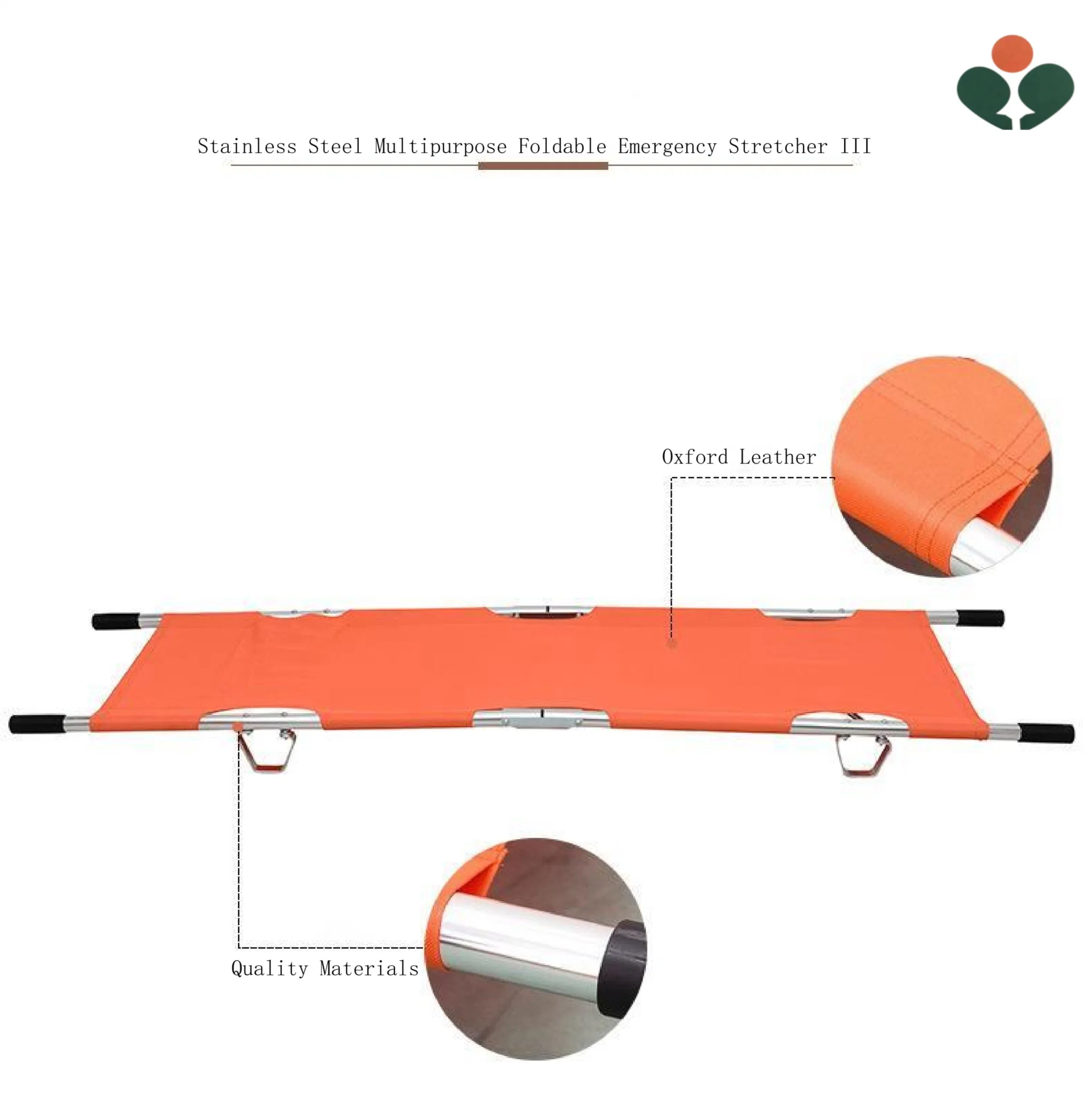 Hôpital de chariot brancard d'urgence pliable polyvalent en acier inoxydable III 	Mobilier