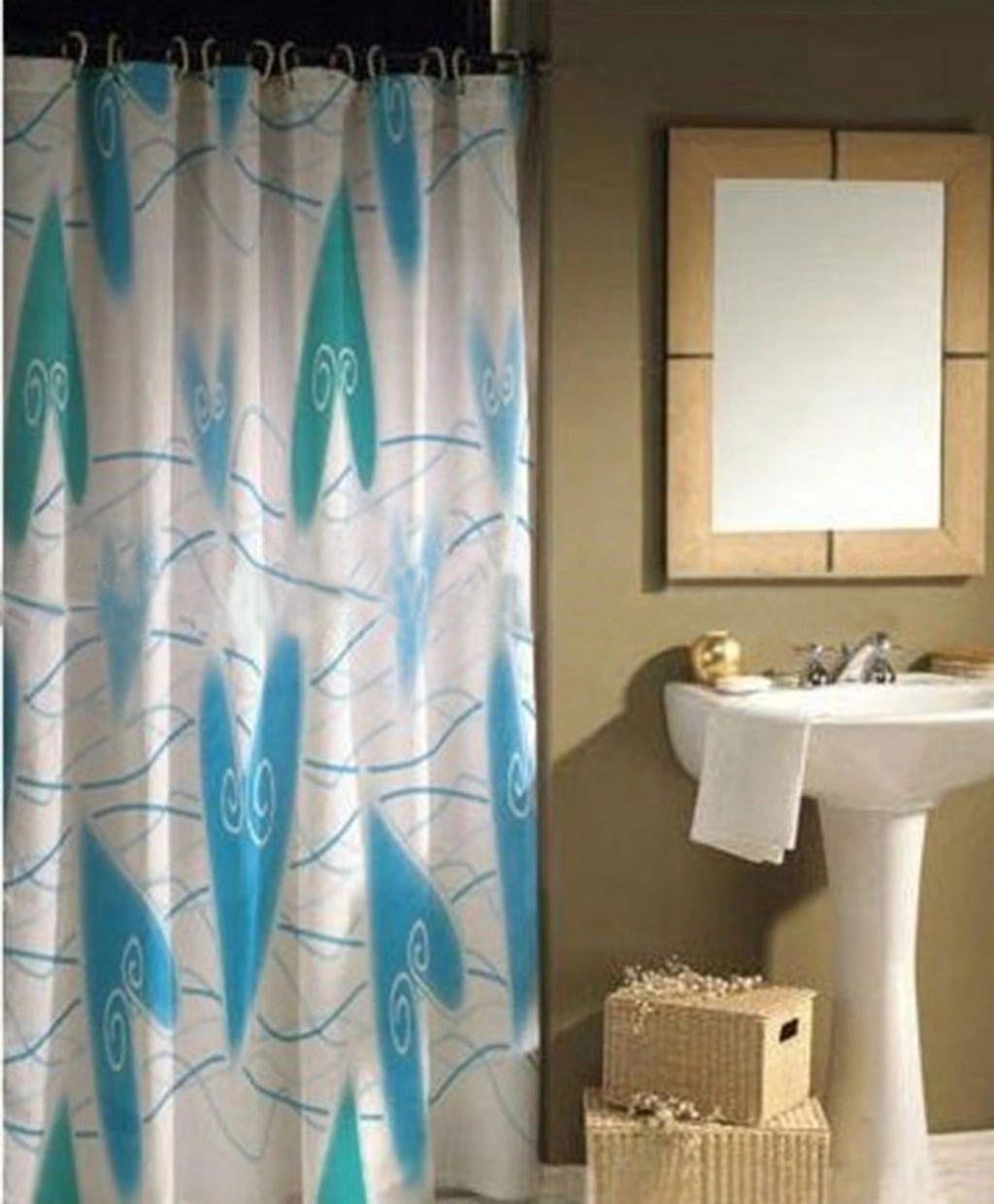 Print PEVA Shower Curtain and Bath Accessory