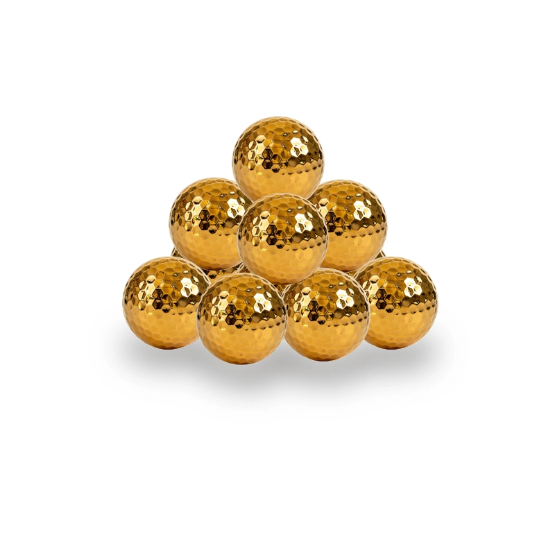 Match Colored Golf Balls Gold Color Gift Metal Plated Golf Ball