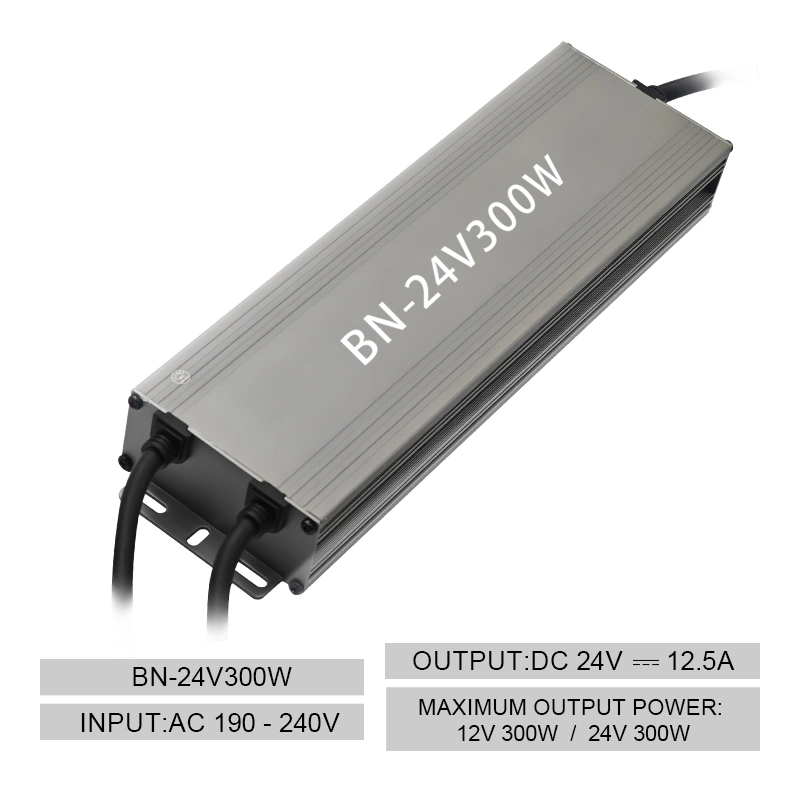 Bina 24V Waterproof Power Supply IP67 Waterproof Transformer 300W Power Supply Adapter