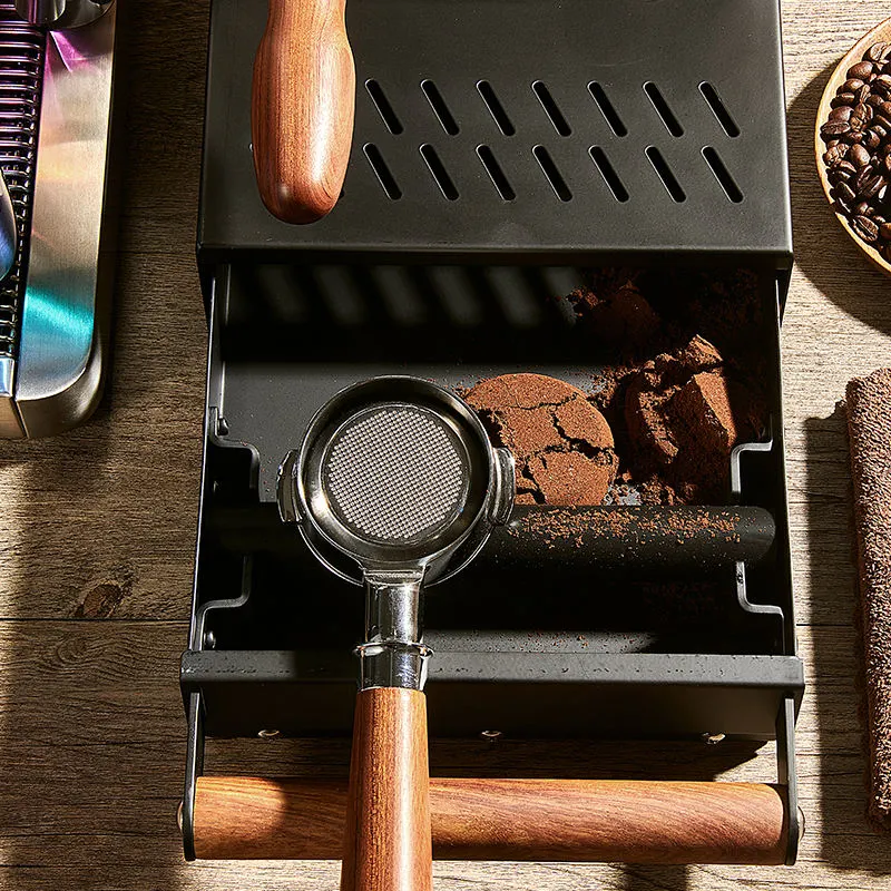 Herramientas de Barista de café molido el cajón de acero inoxidable mango de madera Caja de picado