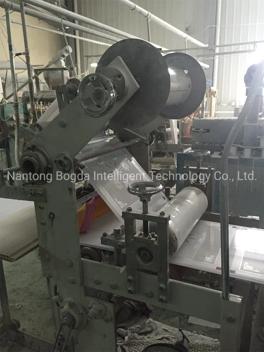 Bogda Online Laminating Machine and Hot Stamping Machine for 600mm Plastic PVC Ceiling Panel Lamination