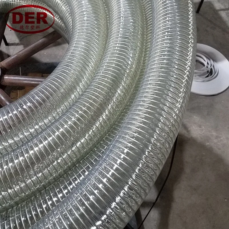 Klar PVC Feder Spirale Stahldraht verstärkte Wasser Kraftstoffabsaugung Ablassleitung