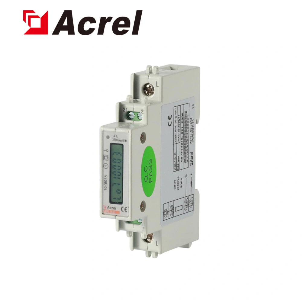 دقة Acrel Adl10-E 0.5 LCD طاقة قضيب DIN أحادية الطور قياس الطاقة الموجبة والسالبة للمقياس