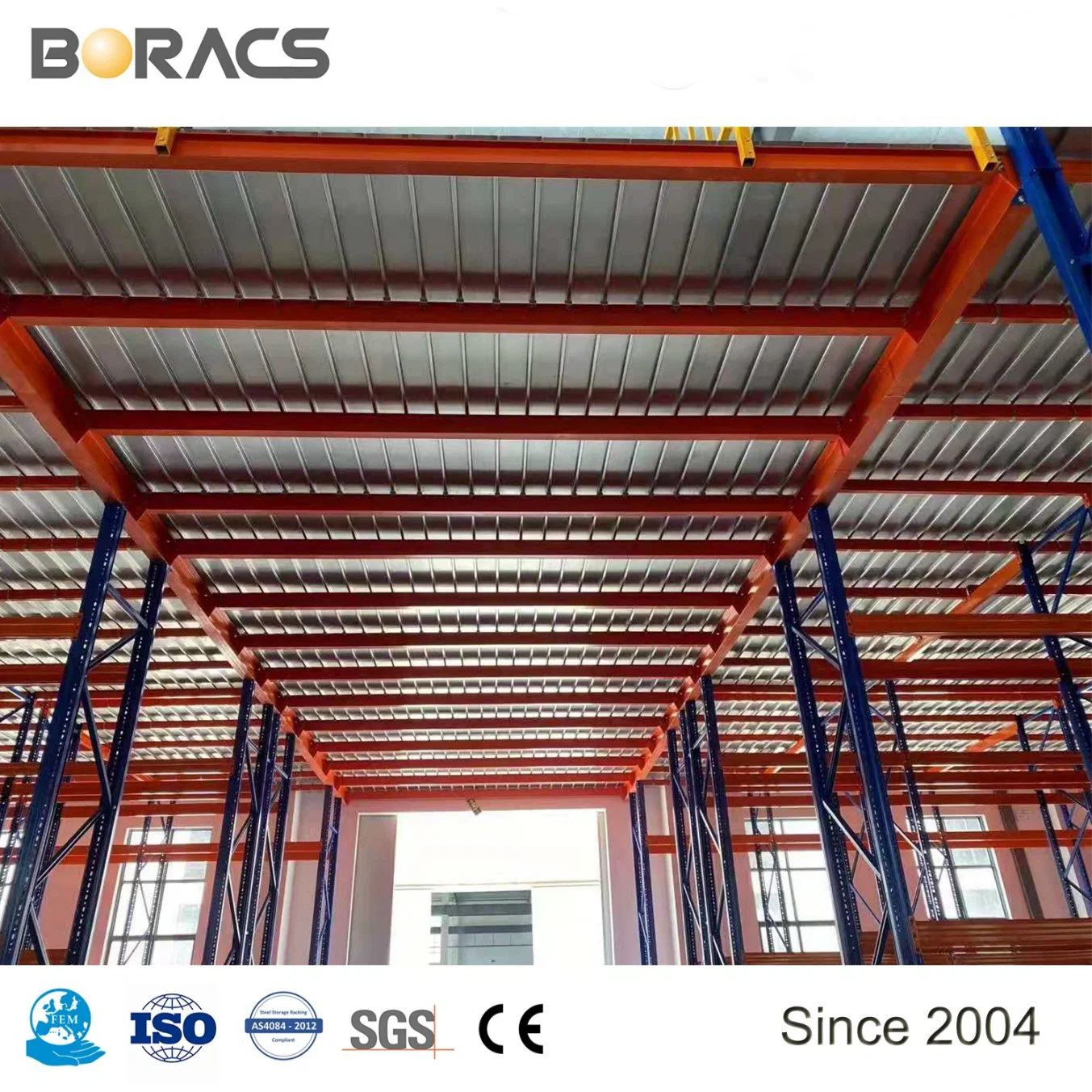 H2.5m~H4m Height Mezzanine Floor Racking with 300kg-1000kg/Sqm