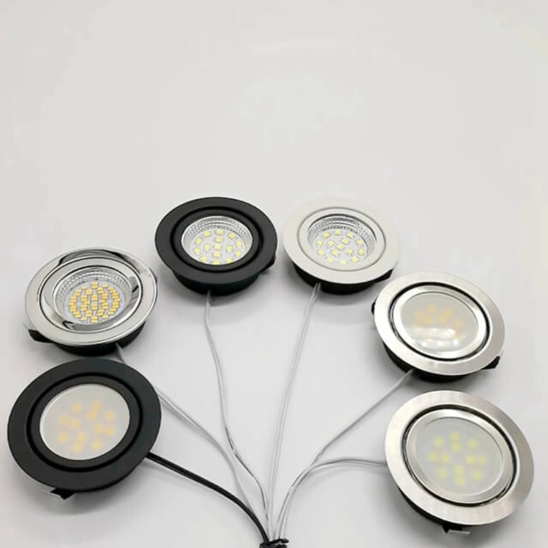 DC 12V Black/ Silver Warm White LED Cabinet/Counter/Kitchen Spot Down Puck Lamp