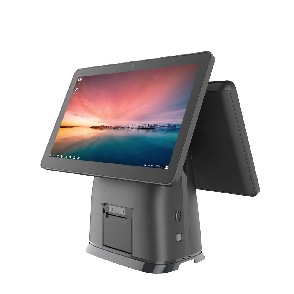 15.6 Inch Electronic POS Machine All in One Touch Dual Screen Cash Register POS System Terminal