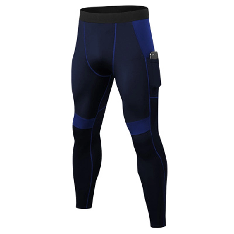 Pantalon de compression pour hommes, leggings de course à haute élasticité, pantalon de sport serré pour l'entraînement fitness.