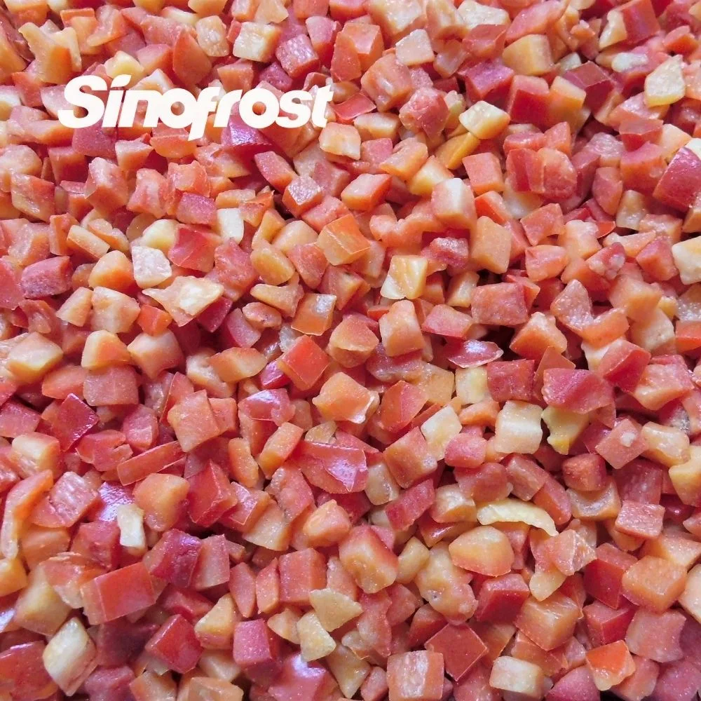 Sinofrost: Líder IQF en cubitos de Pimientos rojos Dulces Productor calidad Premium IQF Red Capsicum Dices