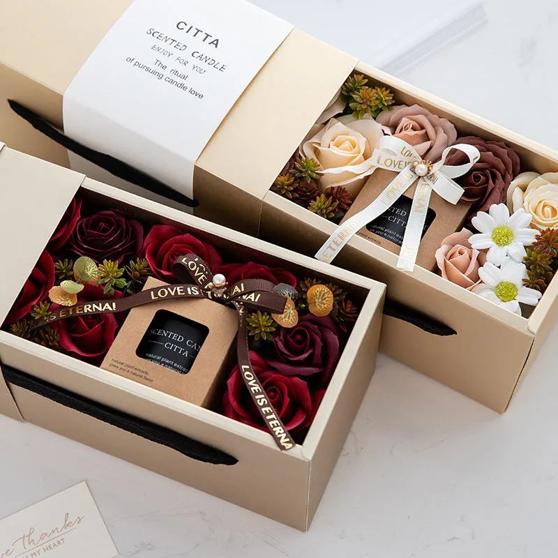 Wedding and Valentine's Day Rose Box Luxury Candle Set 2023