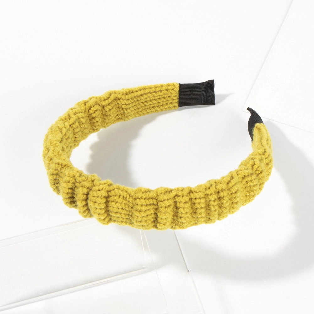 Gestricktes Haar Hoop Plissee Solid Color Wool Fashion Haarband Kopfband