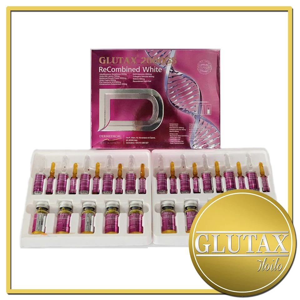 Glutax 20000gx Dualna Premium Recombined Cell Whitening original Itália injetável Glutationa para a pele clareando gota de Gluta