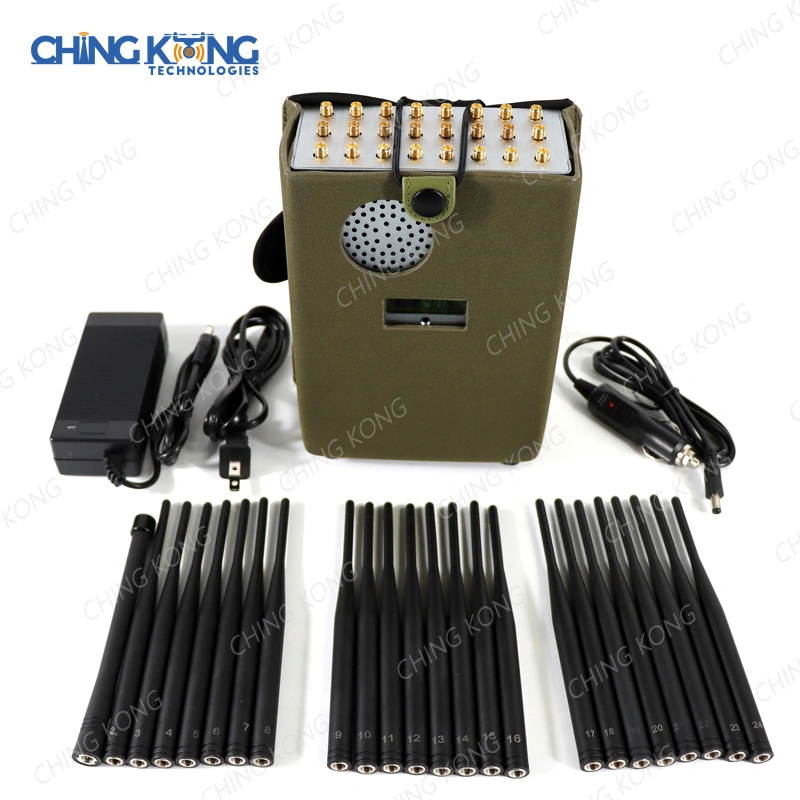 New 24 Antennas Nylon Cover Portable Mobile Phone WiFi GPS Signal Jammer