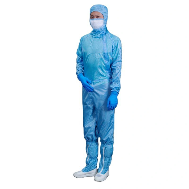 ESD Grid Fabric Work Clothes Antistatic Coverall Polyester Coverall Cleanroom Clothing