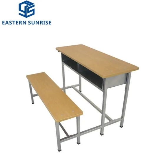 Cheap Restaurant/Dinningroom/Meetingroom Metal Wood Furniture Double Desk and Chair