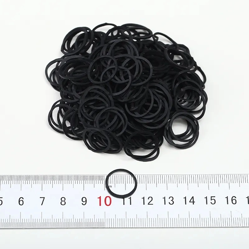 Mini Hair Black Rubber Bands Elastic Hair Rubber Band for School Home and Office Use Stationery Supplies