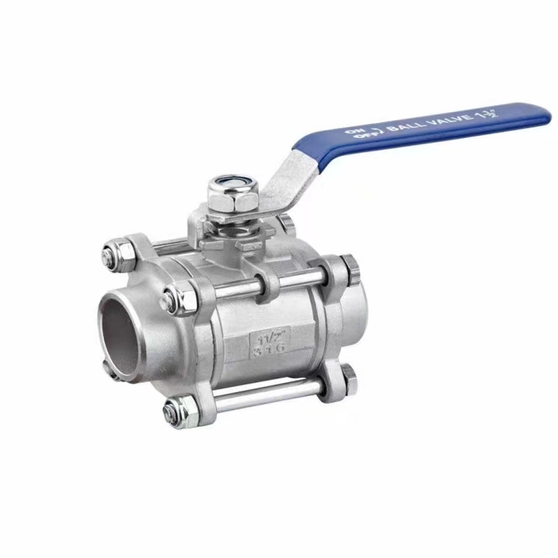 304 316 316L Stainless Steel Butt Welding Connection 3PC Ball Valve