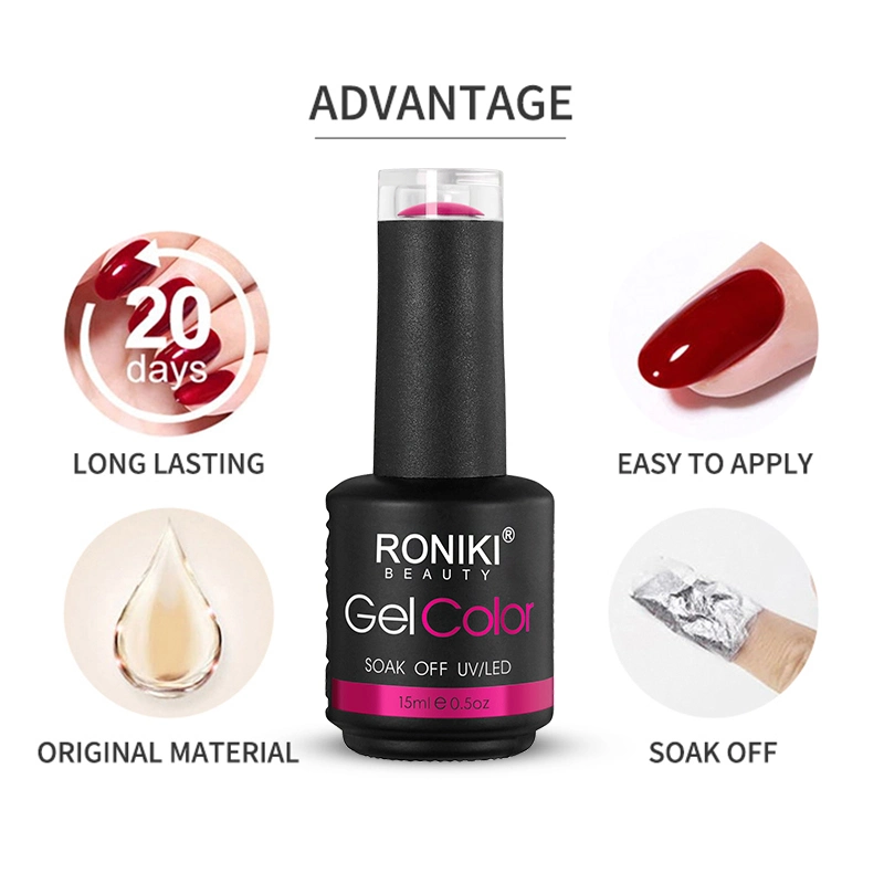 Roniki Professional Nail Supplies Soak off Custom Private Label Color UV/LED Lamp Gel Polish