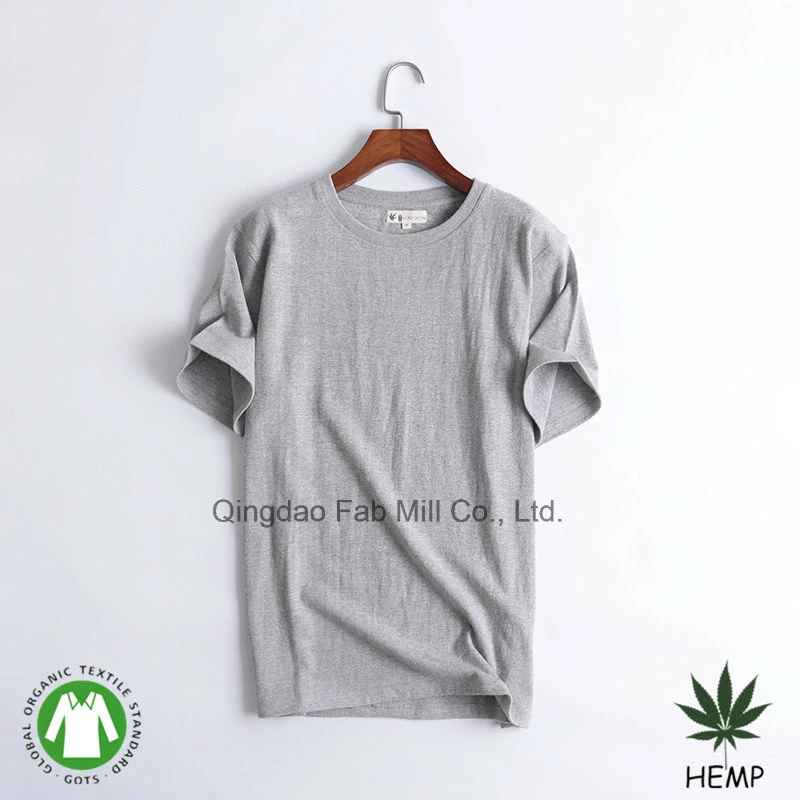 Men&prime; S Hemp Organic Cotton Eco-Friendly Round Neck T-Shirt (MST-180)