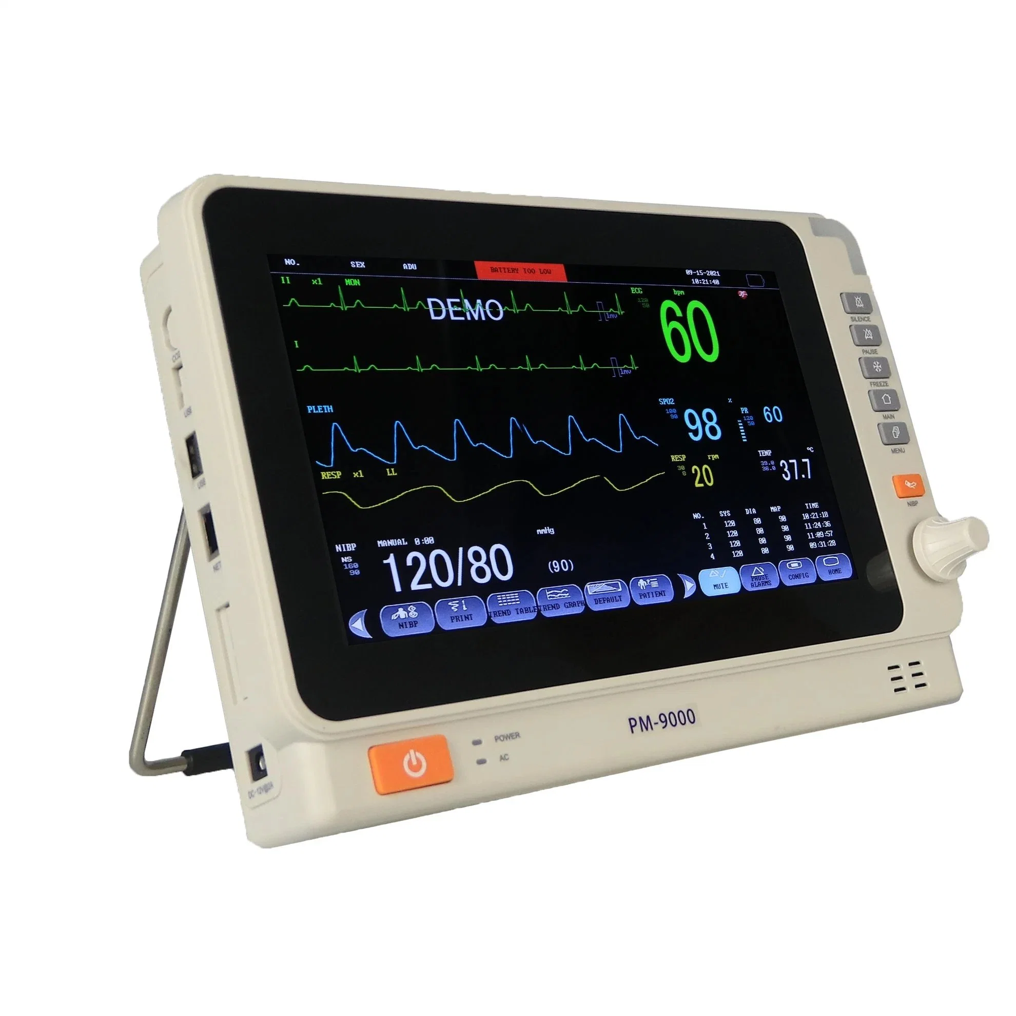 China Manufacturer Portable 10 Inch Ultra-Thin Bedside Multi Parameter Patient Monitor for Dental