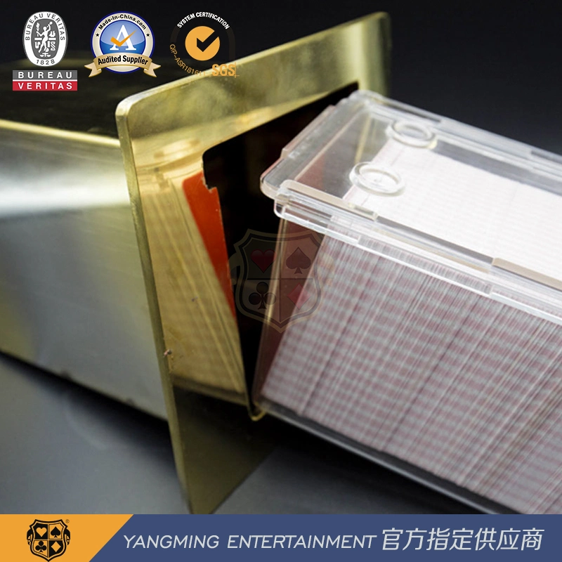 Original Design 8 Sets of Standard Poker Solitaire Titanium Yellow Card Scrap Card Holder Ym-Cx01