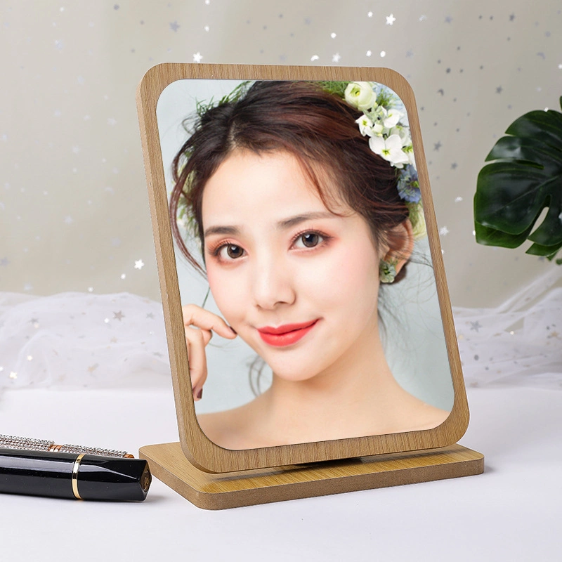 Beauty Tools Sleek Wholesale/Supplier Adjustable Wooden Tabletop Makeup Mirror