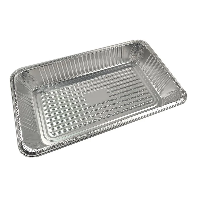 Desechables, la mitad de pan, contenedor de papel de aluminio de tamaño medio, menaje de cocina utensilios de cocina hornear tortas de lámina de pan, contenedor de envases de comida rápida con tapas de aluminio