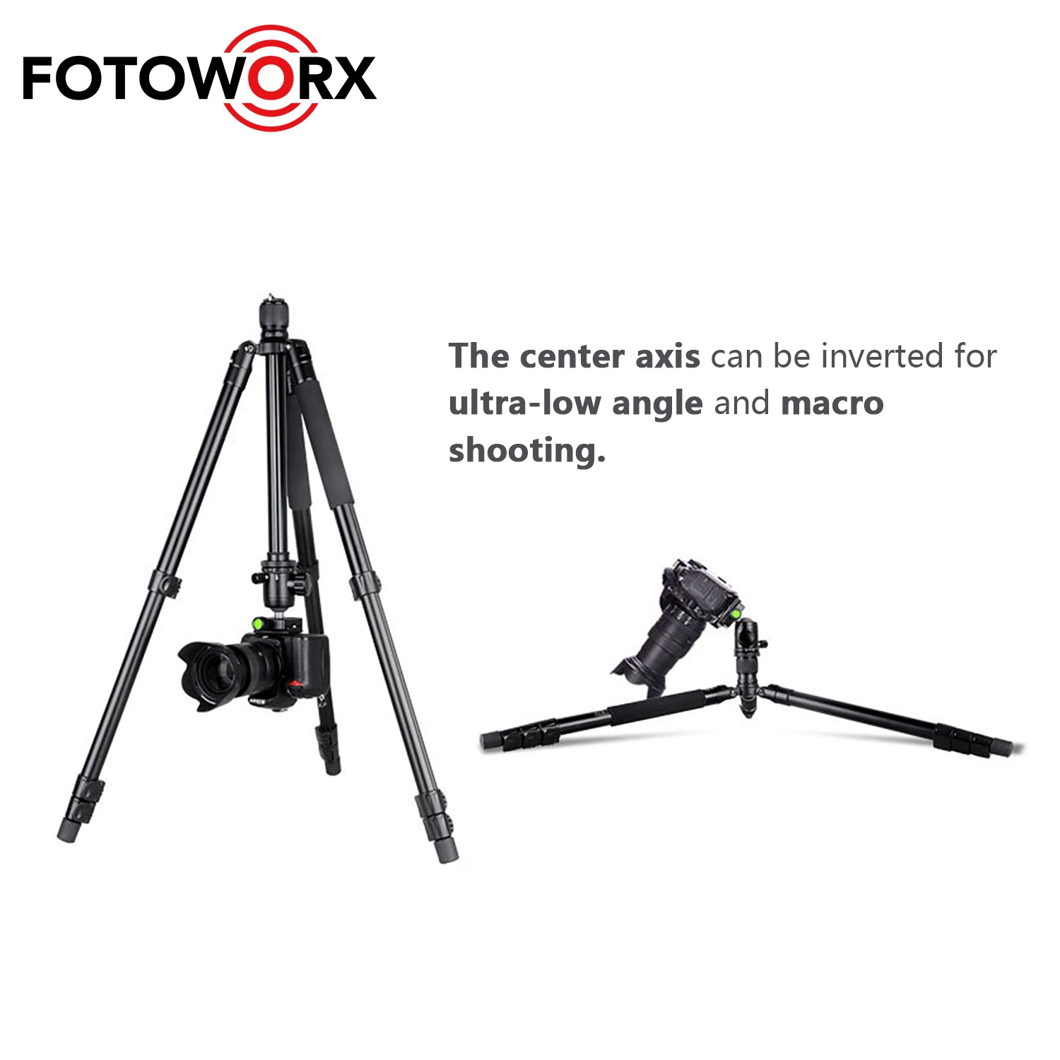 Fotoworx Aluminum Alloy Camera Tripod for DSLR Digital Camera