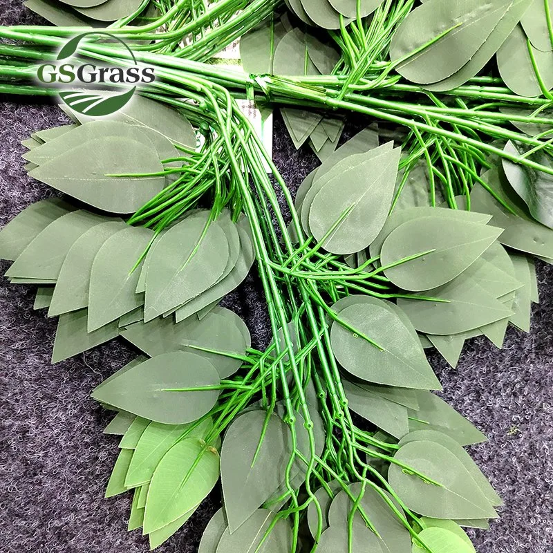 Clôture de jardin en plastique en gros, haie artificielle avec feuilles de lierre pour la décoration murale.