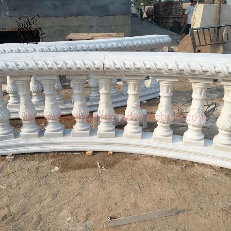 Decorative Hand Carved White Stone Marble Pillars and Baluster