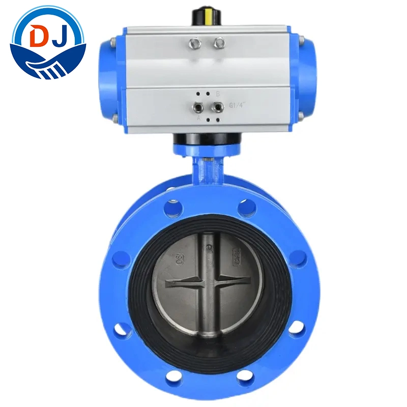 ANSI 150/300lb JIS 10K-20K Wcb Rotary Flanged Butterfly Valve with Pneumatic Actuator