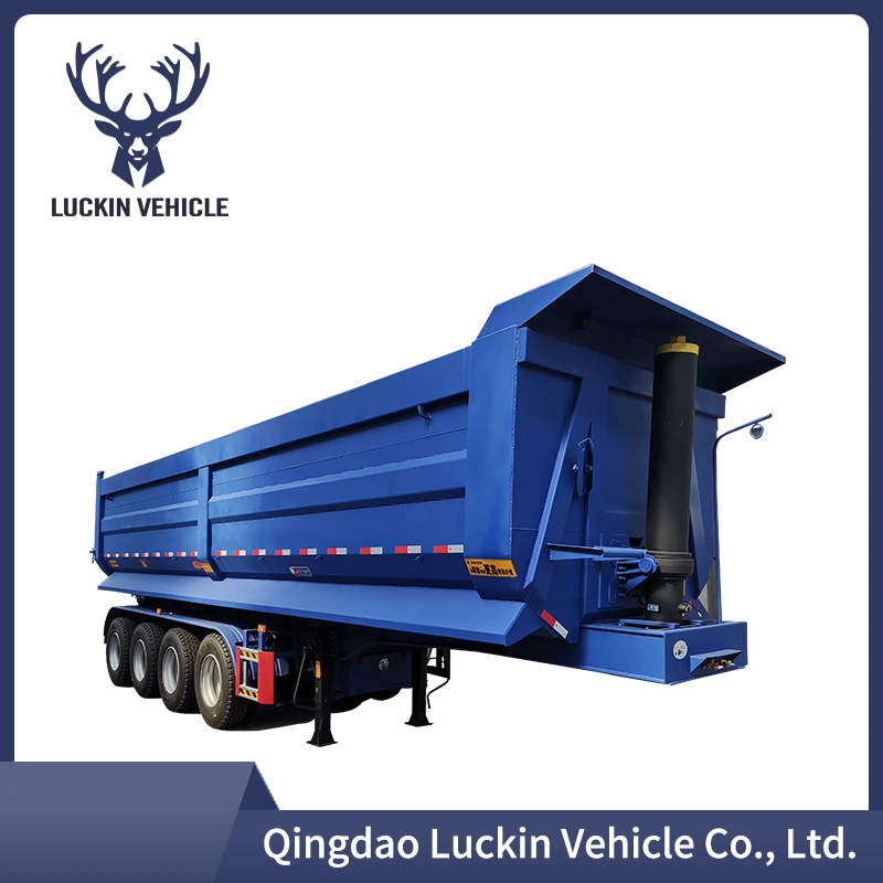 Best Price-U Shape Hydraulic Cylinder Rear End Side Dump Tipping Tipper HOWO Shacman Hyva Lorry Mining Rock Sand Ore Dumper Box Van Semi Truck Trailer for Sale