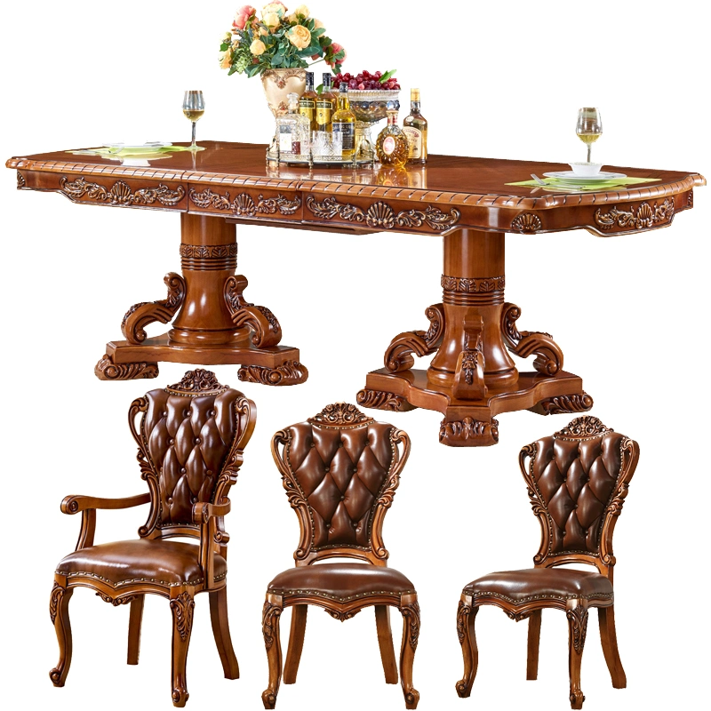 Meubles de salle à manger Table de dîner avec des chaises de salle à manger et placard de meubles de couleur en option