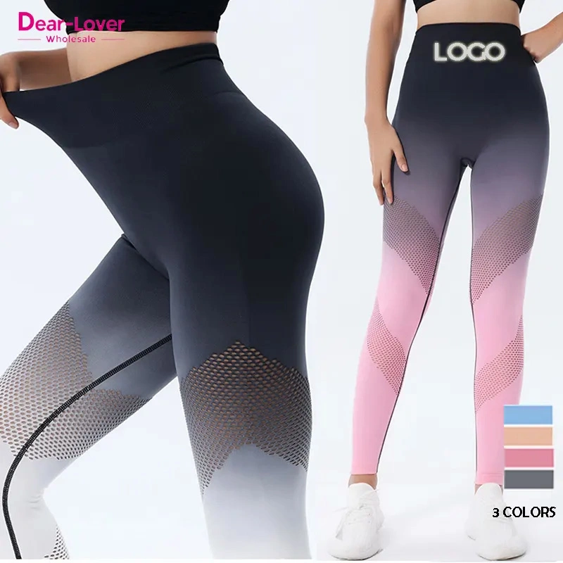 Cher-Lover ombre haute taille Tummy Control Yoga Sport Fitness Yoga Pantalon Butt levage collants de sport Leggings Sportswear costume de sport pour Femmes