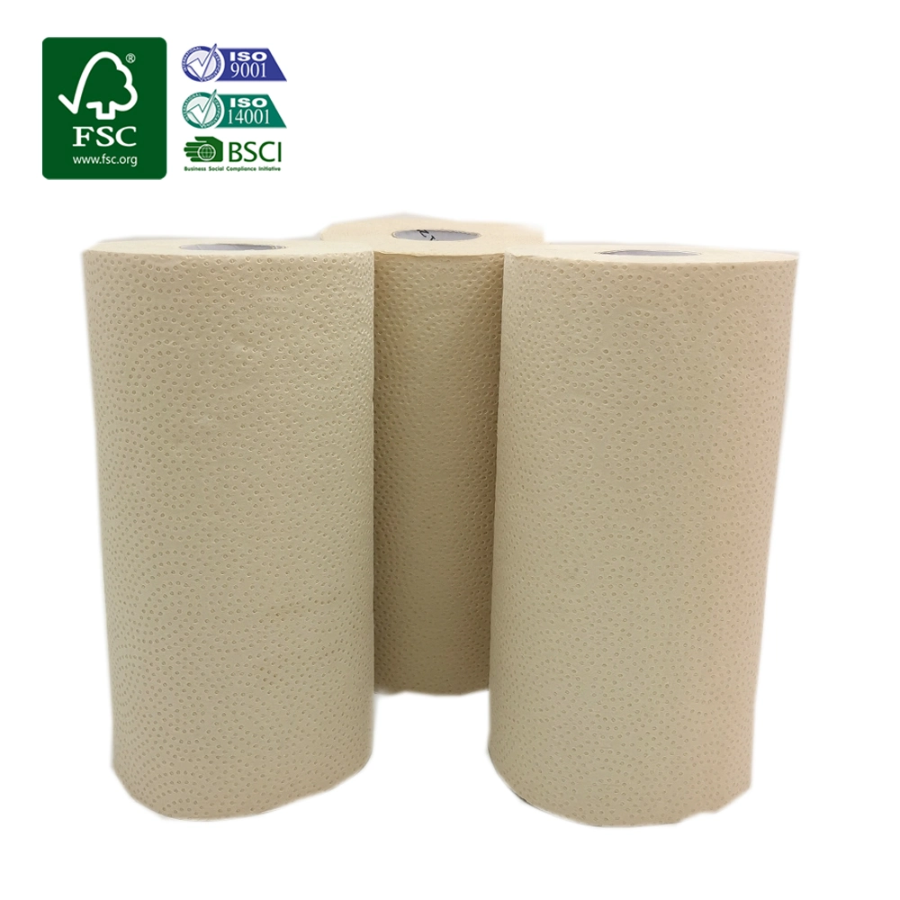 China 100% Virgin Bamboo Pulp Absorbent Kitchen 2 Ply Towel Tissues Paper Roll