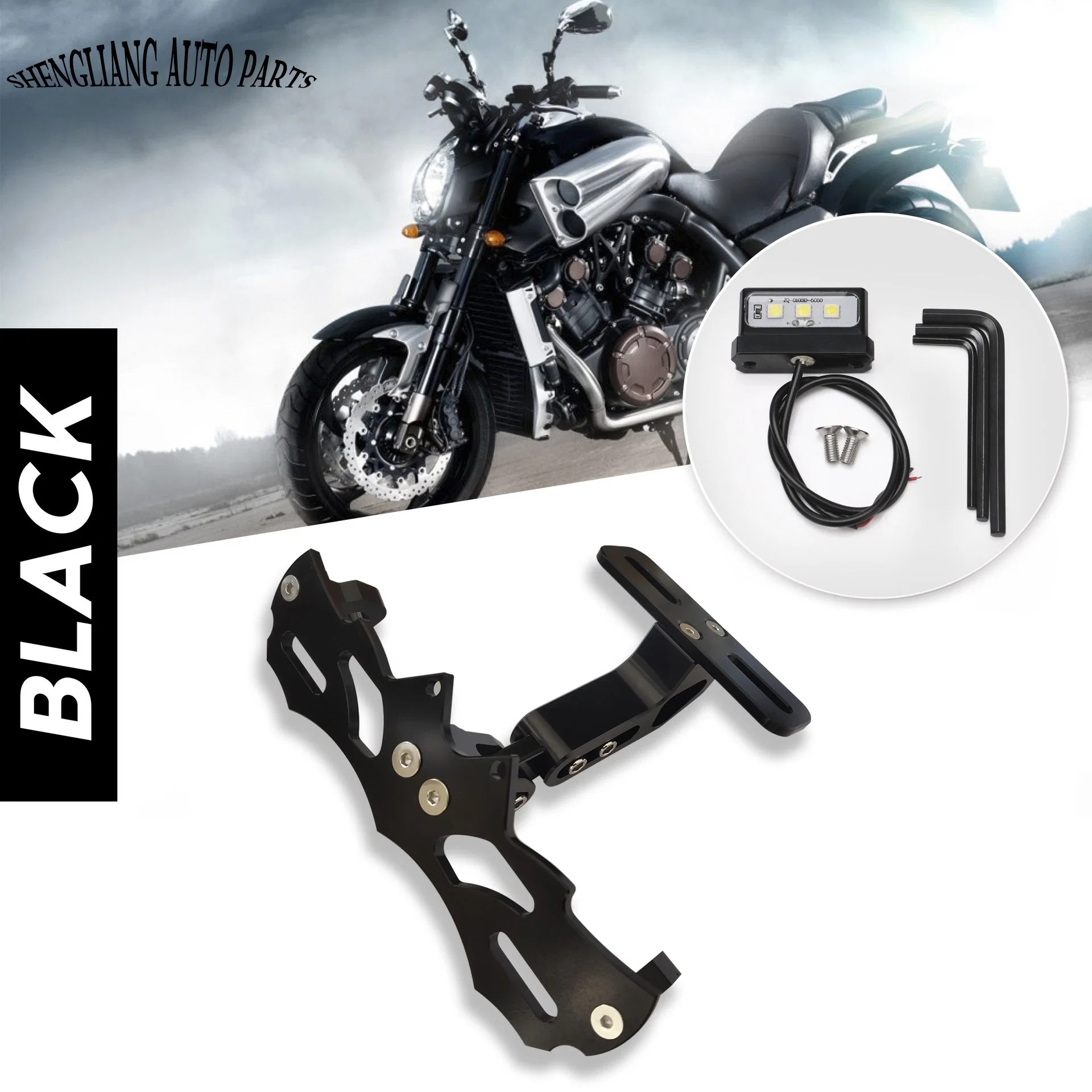 Universal Motorcycle License Plate Frame /Adjustabl, High quality/High cost performance Alumium Material License Holder with LED