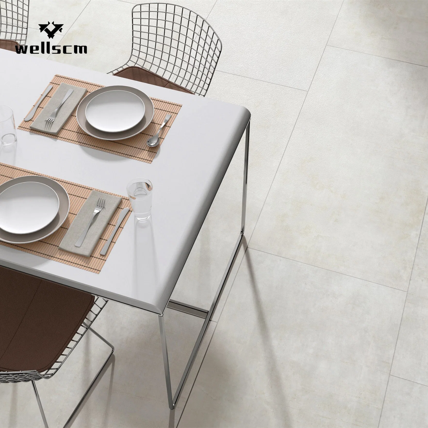 Buy Canteen Floor Tile Polished Glazed Grey Marble Look Importers of Porcelain Tiles From China